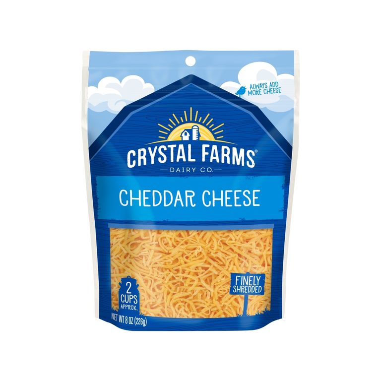 Queso Cheddar Rallado Crystal Farms Doypack 226 g