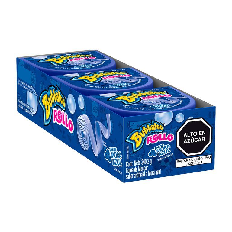 Chicle Bubbaloo Rollo Mora Caja 6 Und