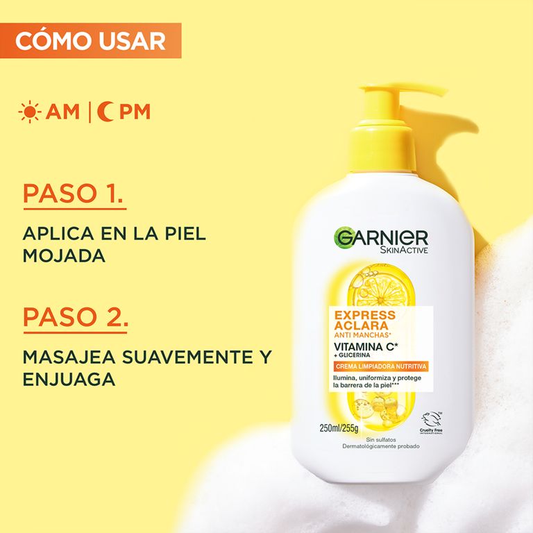 Crema Limpiadora Nutritiva Vitamina C Garnier Envase 250 mL