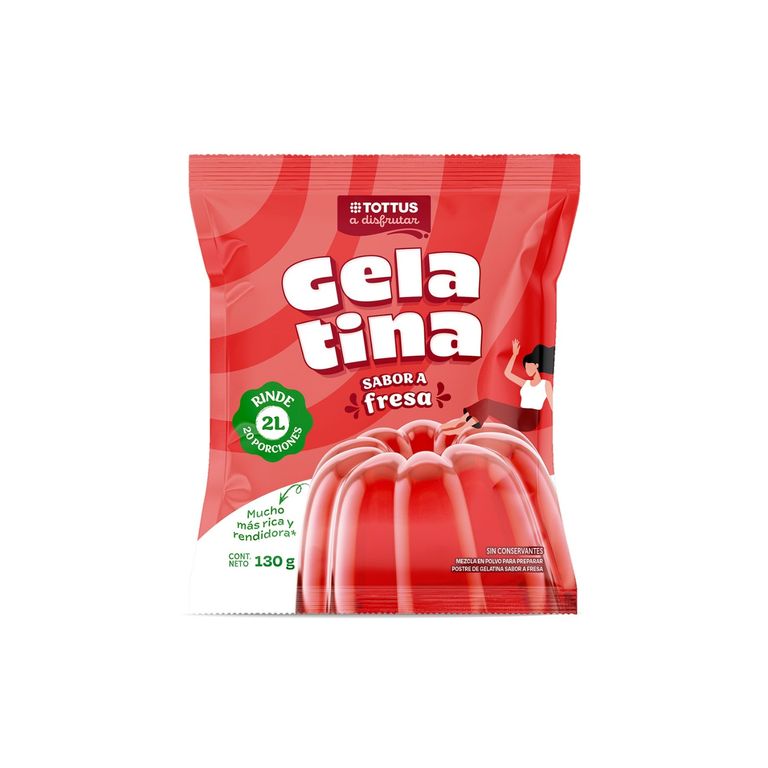 Gelatina Tottus Fresa Bolsa 130 g