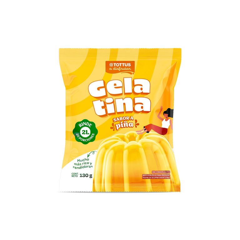 Gelatina Tottus Piña Bolsa 130 g