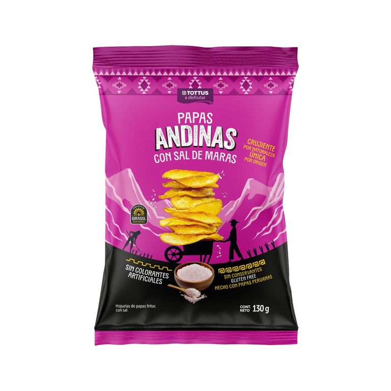 Papas Fritas Tottus Sal de Maras Bolsa 130 g