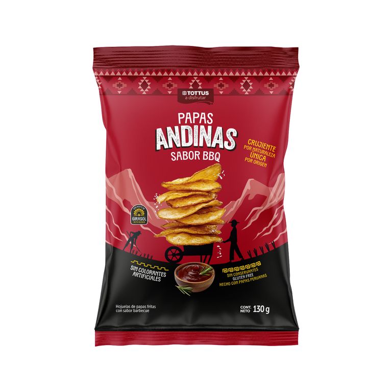 Papas Fritas Tottus Sabor BBQ Bolsa 130 g