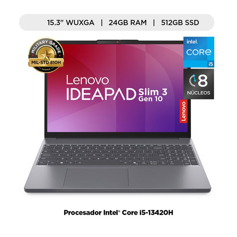 Laptop Lenovo Ideapad Slim 3i Intel Core i5-13420H 24GB RAM 512GB SSD 15.3" WUXGA