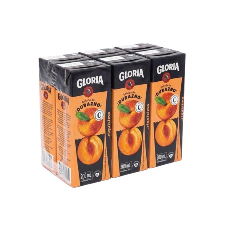 Bebida Gloria Durazno Sixpack Caja 200 mL