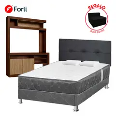 undefined - Combo Dormitorio Acqua 2 Plazas + Centro de TV 55" + Sofá Cama