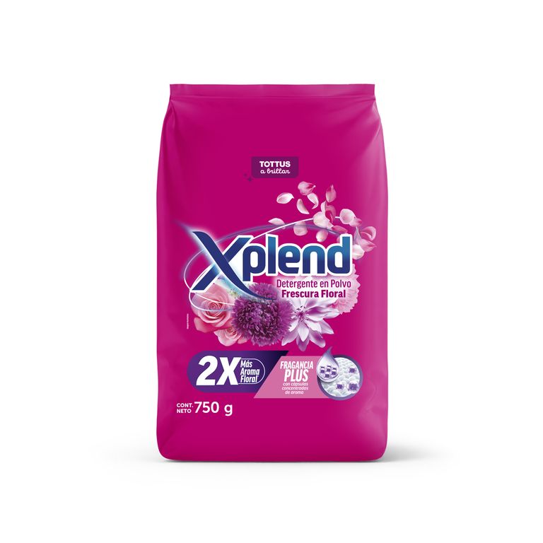 Detergente en Polvo Xplend Frescura Floral Bolsa 750 g