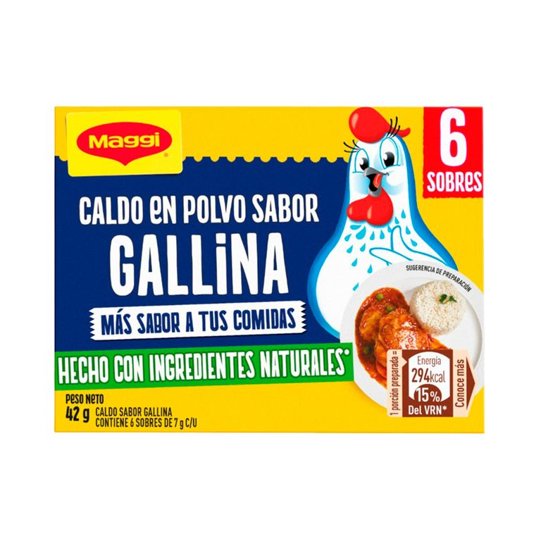 Caldo en Polvo Maggi Sabor Gallina Caja 6 Sobres