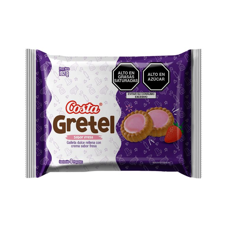 Galleta Gretel Sabor Fresa Empaque 6 Und 32 g