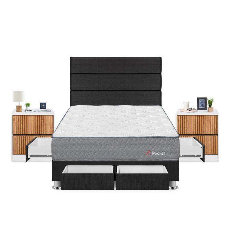 Dormitorio Pocket 2Plz Gris+Vel Roma