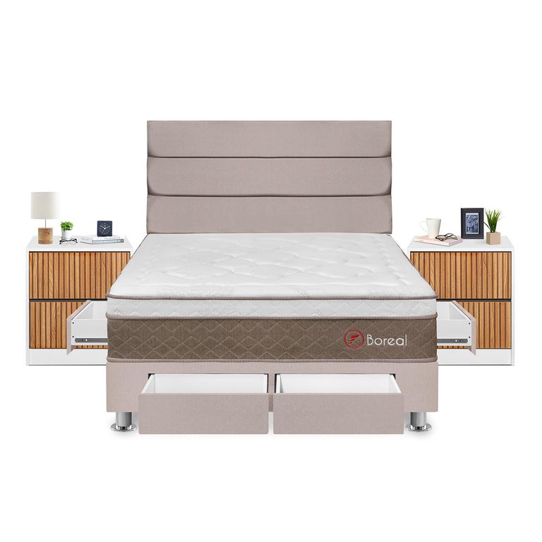 DORM BOREAL QUEEN BEIGE+VEL ROMA