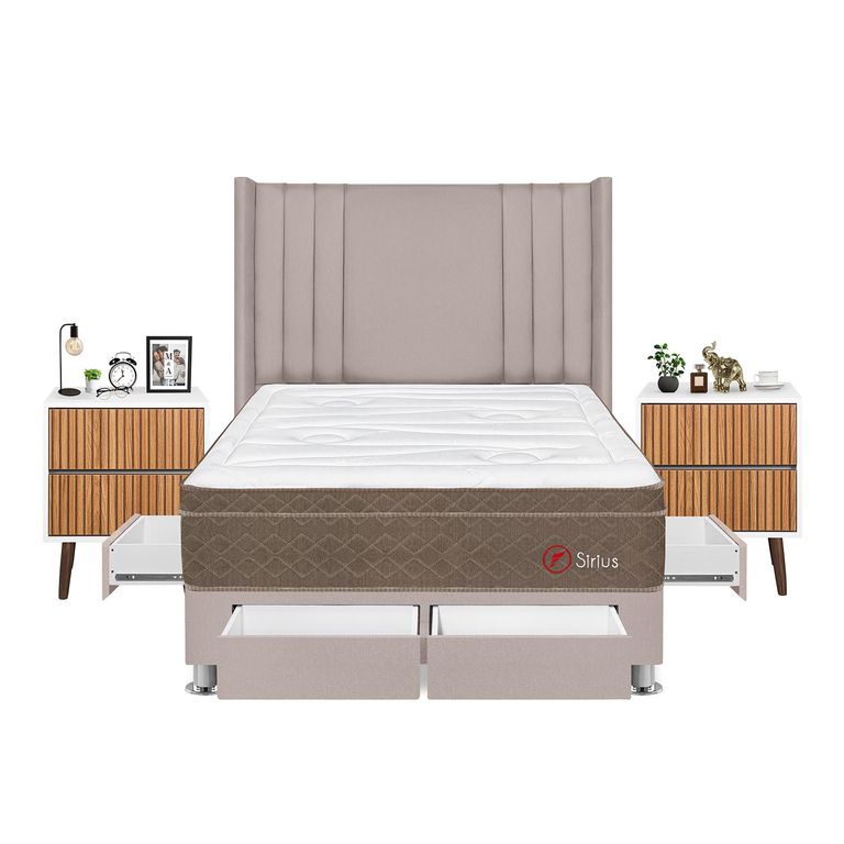DORM SIRIUS 2PLZ BEIGE+VEL MILAN