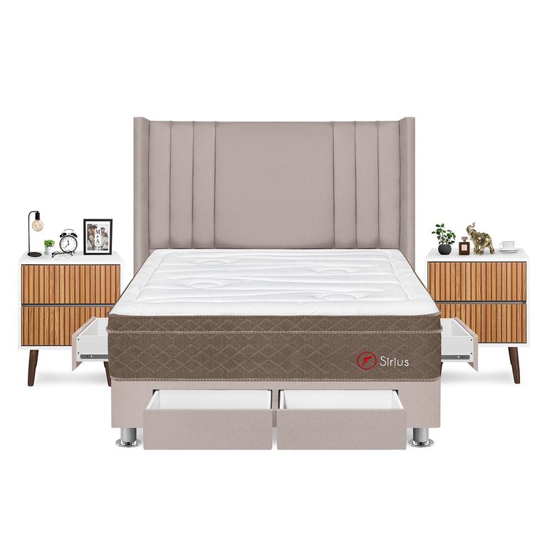 Dormitorio Sirius King Beige+Vel Milan