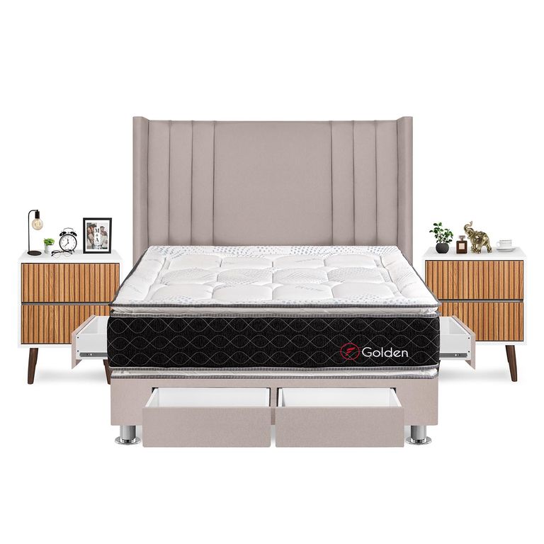 Dormitorio Golden King Beige+Vel Milan