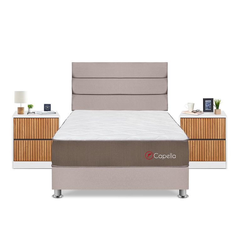 DORM CAPELLA 2PLZ BEIGE+VEL ROMA