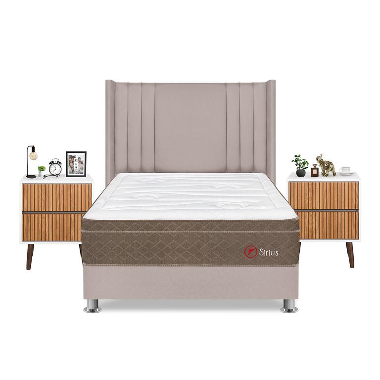 Dormitorio Sirius 2Plz Beige+Vel Milan