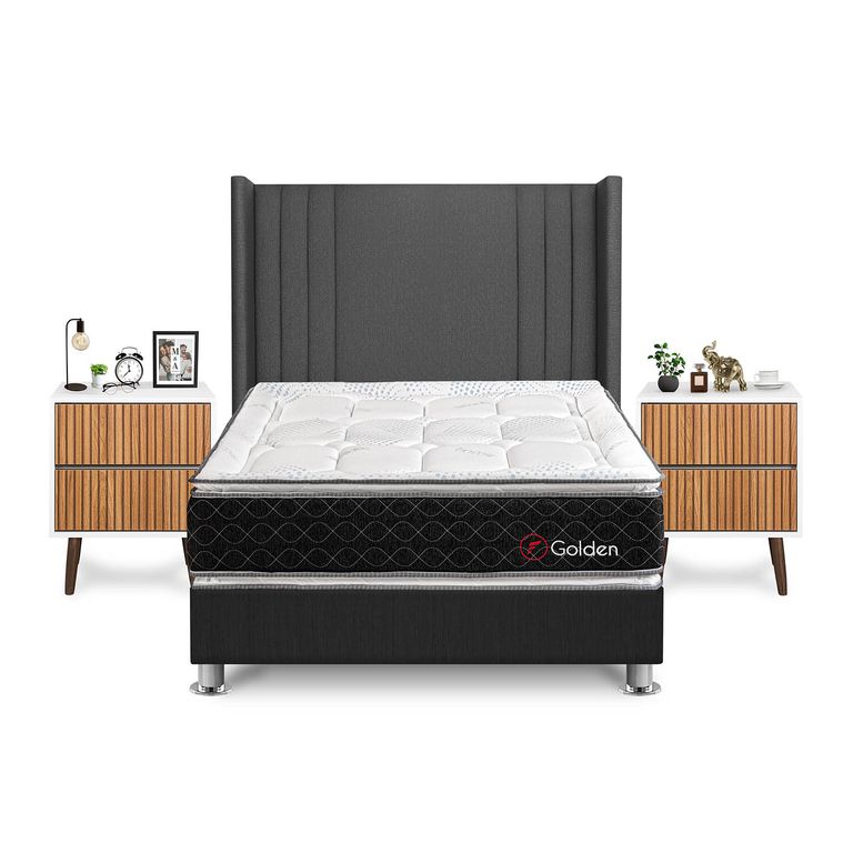 DORM GOLDEN 2PLZ GRIS+VEL MILAN