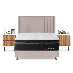 FORLI - Dormitorio Platinium Queen Beige+Vel Milan