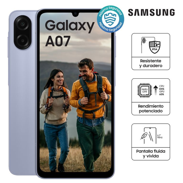 Smartphone Samsung Galaxy A07 4Gb 64Gb Light Violet