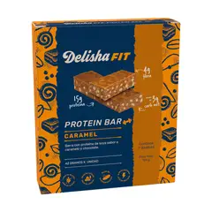 DELISHA - Barra Proteína Delisha Caramel Display 3 Und 126 g