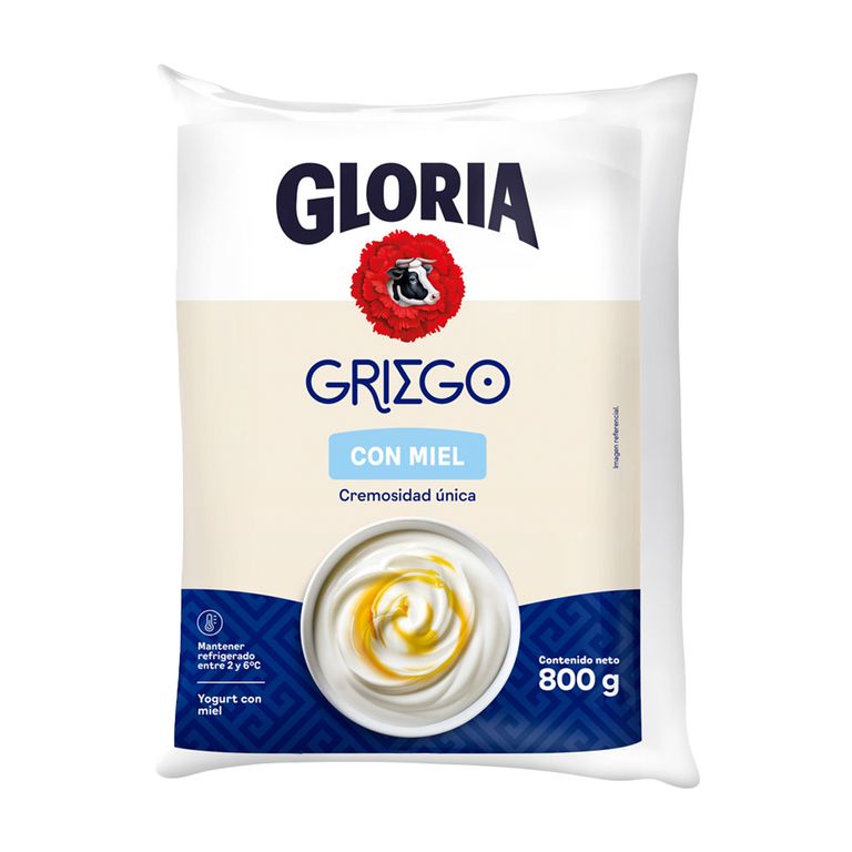 Yogurt Gloria Griego con Miel Bolsa 800 g