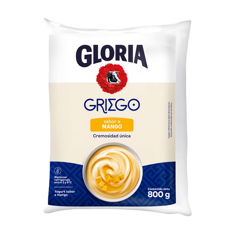 Yogurt Gloria Griego Mango Bolsa 800 g