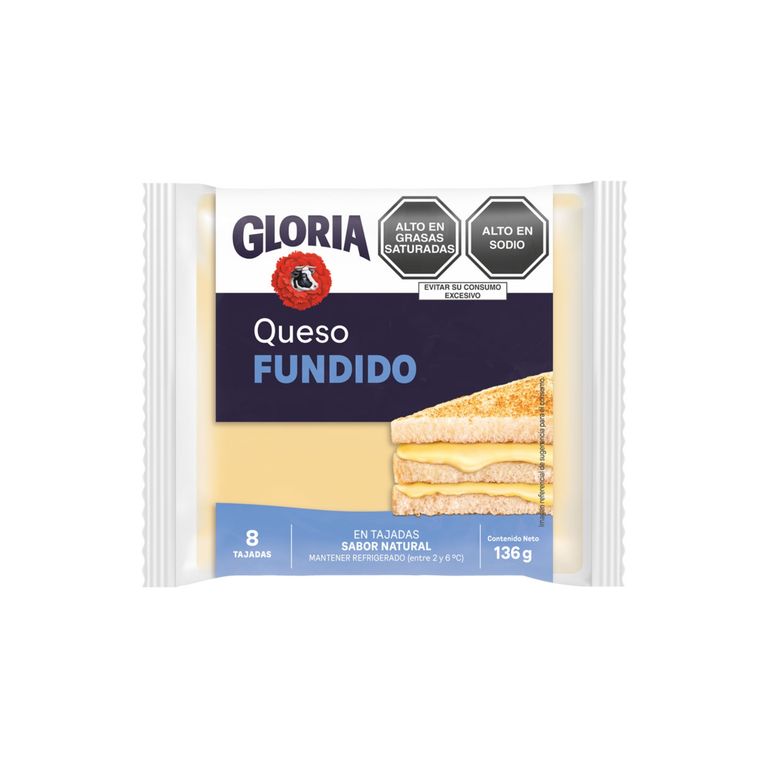 Queso Fundido Natural en Tajadas Gloria Empaque 136 g