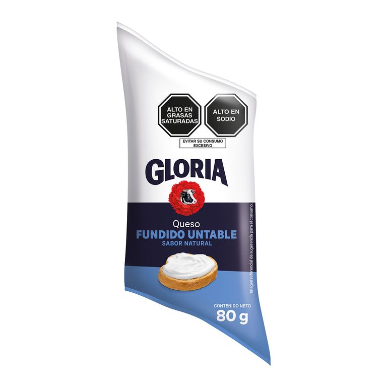 Queso Fundido Untable Gloria Sabor Natural Empaque 80 g
