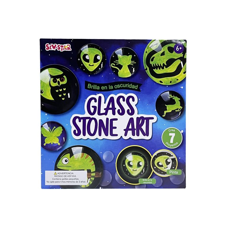 Glass Stone Art Glow in the Dark Stickers