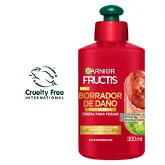 FRUCTIS - Crema para Peinar Fructis 10 en 1 Post Química Envase 300 mL