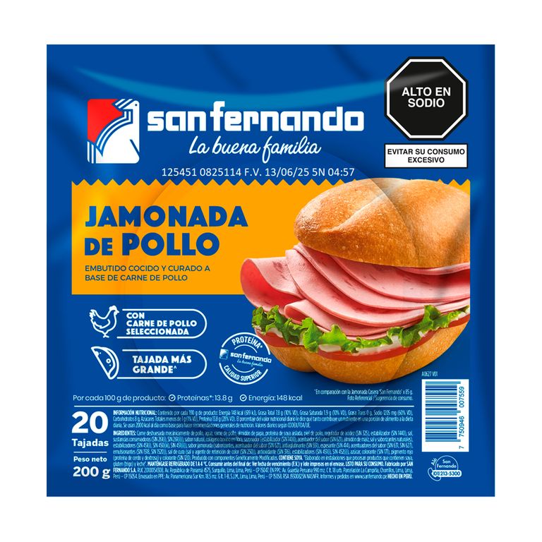 Jamonada de Pollo San Fernando Empaque 200 g