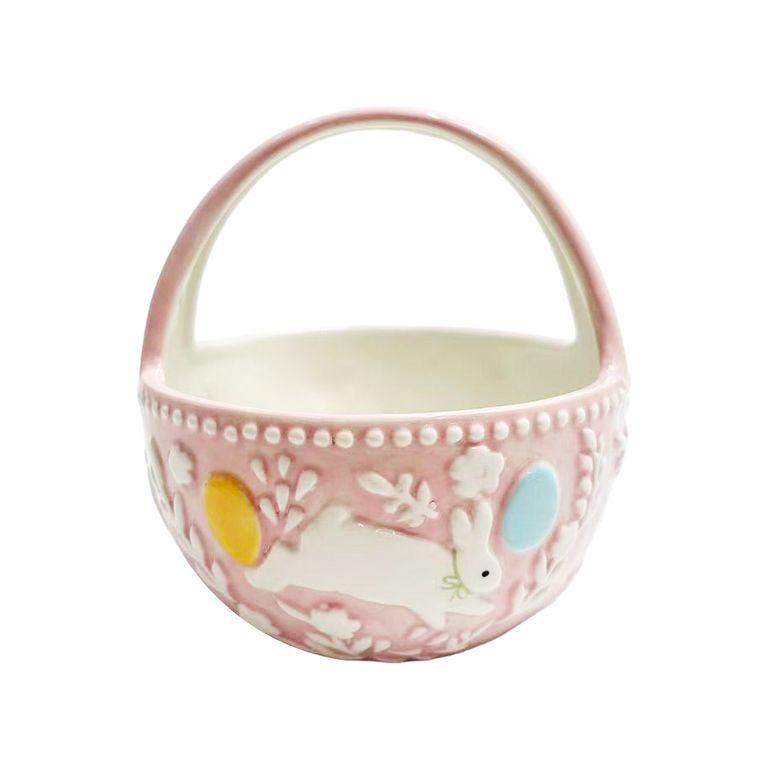 Canasta Casa Joven Cerámica con Relieve Funny Bunny