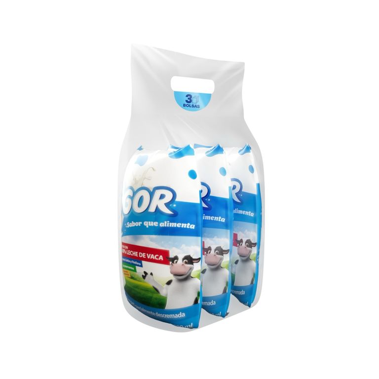 Leche UHT Vigor Parcialmente Descremada Pack 3 Bolsas 800 mL