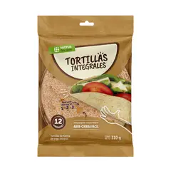 TOTTUS - Tortillas de Trigo Integral Pequeñas Tottus Bolsa 12 Und