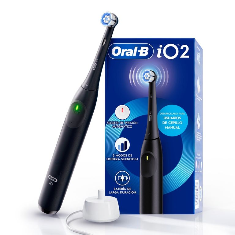 Cepillo de Dientes Eléctrico ORAL-B iO2 Sensor de Presión Cabezal Redondo Gancho