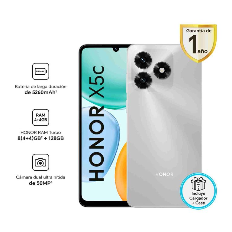 Smartphone Honor X5C 4Gb+128Gb Meteor Silver