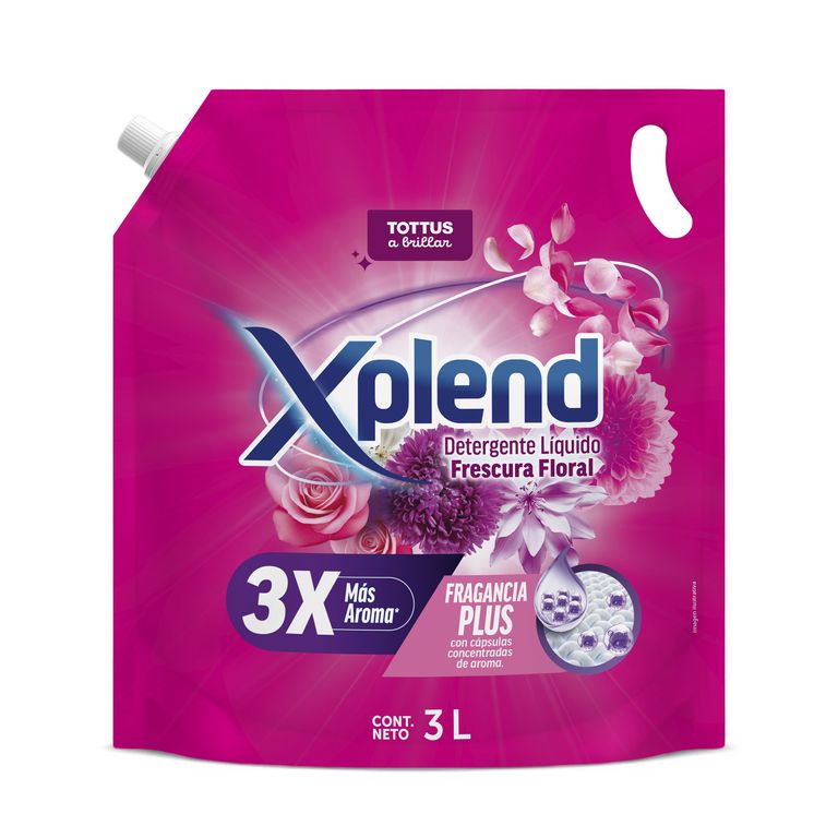 Detergente Líquido Xplend Frescura Floral Doypack 3 L