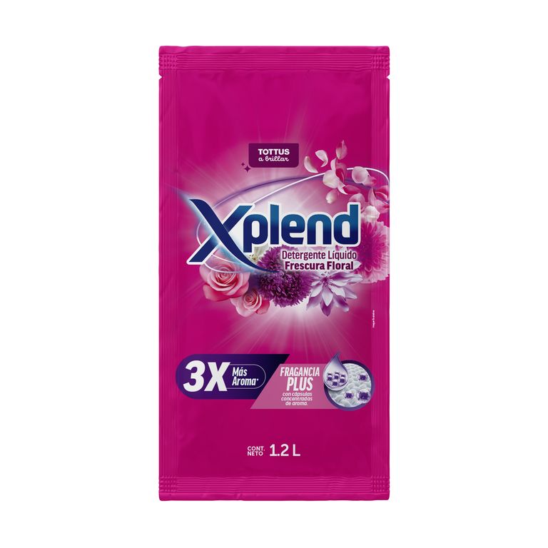 Detergente Líquido Xplend Frescura Floral Doypack 1.2 L