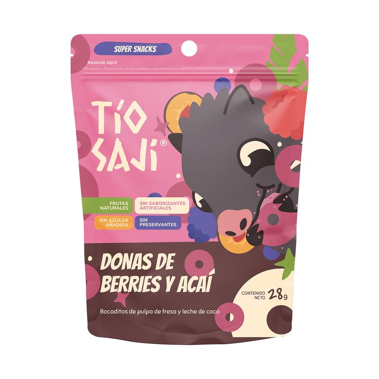 Snack Tio Saji Donas Berries y Açai Bolsa 28 g