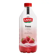 LAIVE - Yogurt Probiótico Laive Sabor Fresa Botella 1.5 Kg