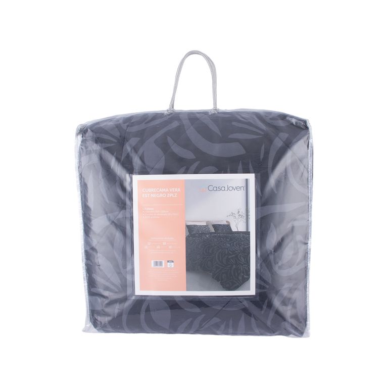 CUBRECAMA VERA EST NEGRO 2PLZ