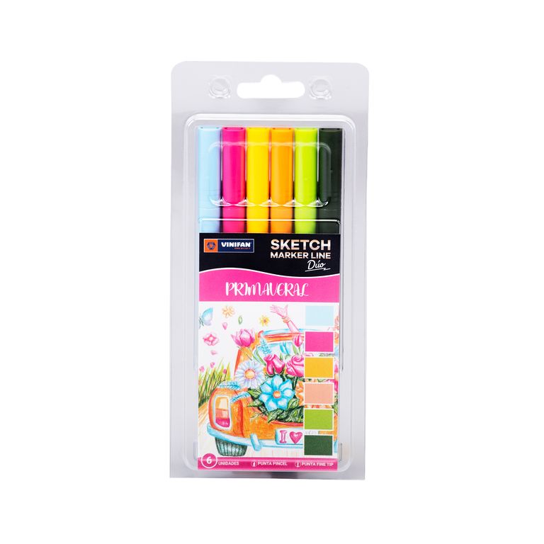 Marcadores Vinifan Sketch Marker Line Primavera 6 Und