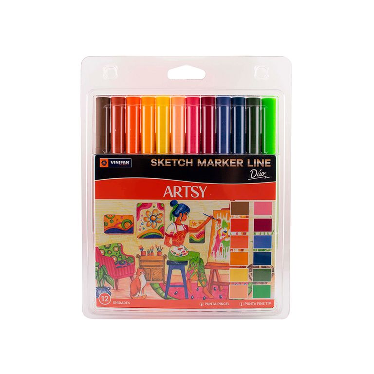 Marcadores Vinifan Sketch Marker Line Artsy 12 Und