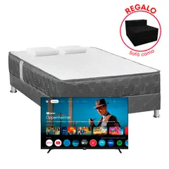 undefined - Combo Cama Acqua 2 Plazas + TV JVC LED 32" HD + Sofá Cama
