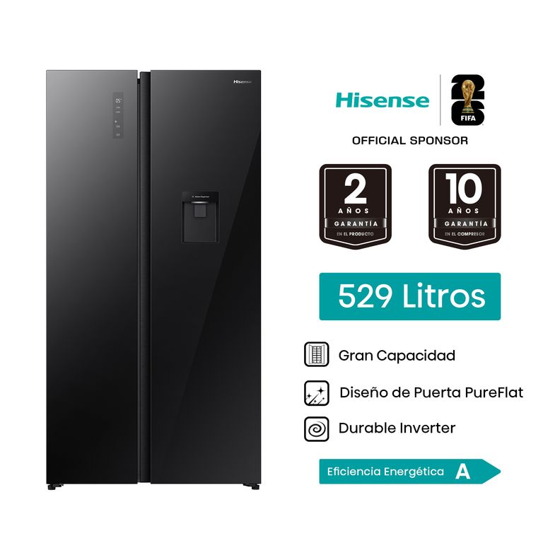 Refrigeradora Side By Side Negra 529 L