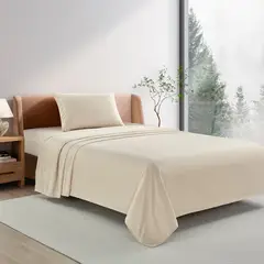 CASA JOVEN - Sábanas Broderie Beige Blanca 1.5Plz