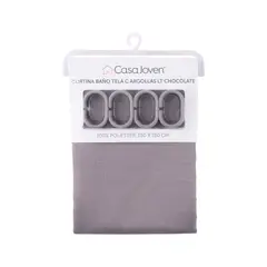 CASA JOVEN - Cortina Baño Tela con Argollas Lt Chocolate