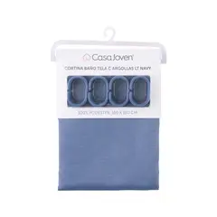 CASA JOVEN - Cortina Baño Tela con Argollas Lt Navy