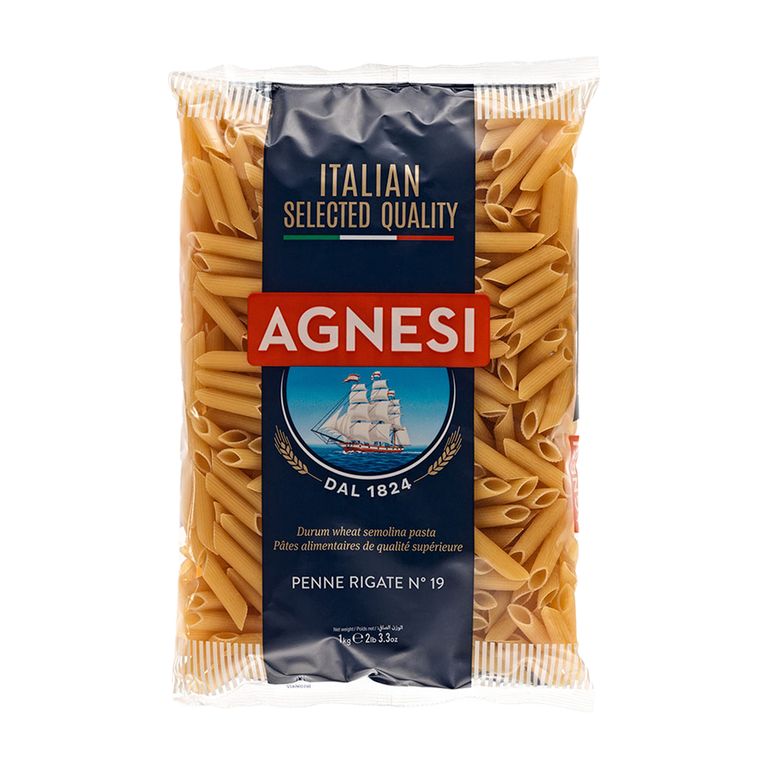 Pasta Agnesi Penne Rigate N19 Empaque 1 Kg