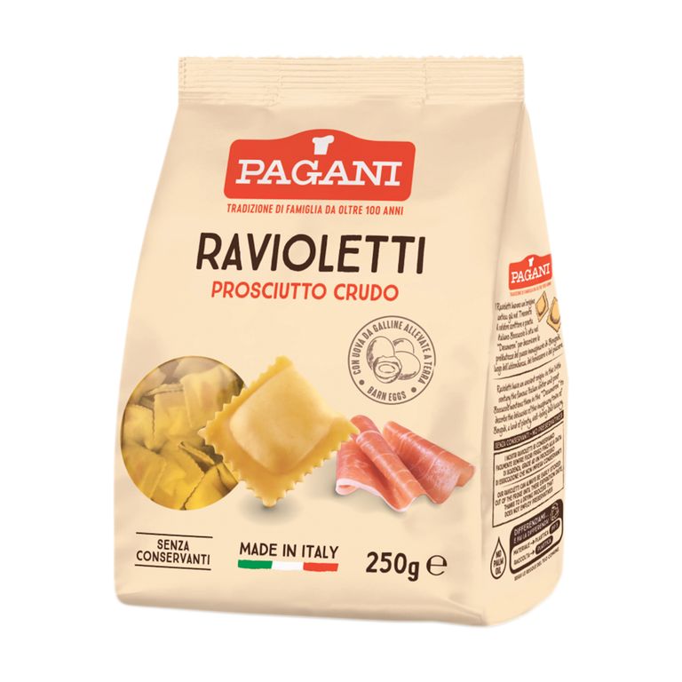 Pasta Revioletti Pagani Prosciutto Crudo Bolsa 250 g